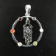 Hamsa 7 Chakra Stone Metal Pendant Hamsa 7 Chakra Stone Metal Pendant