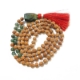 5 Face Rudraksha Mala with gemstone pendant & Beads Rudraksha Mala with Green Aventurine  Pendant & Beads