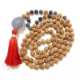5 Face Rudraksha Mala with gemstone pendant & Beads Rudraksha Mala with Blue Chalcedony Pendant & Beads