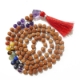 5 Face Rudraksha Mala with gemstone pendant Rudraksha Mala with Amethyst Pendant