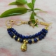 Show details for Lapis Lazuli 6mm round Gold Chain Bracelet Picture of Lapis Lazuli 6mm round Gold Chain Bracelet
