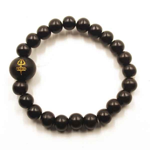 Ebony Wood Bracelet with Carved Shiva Trident