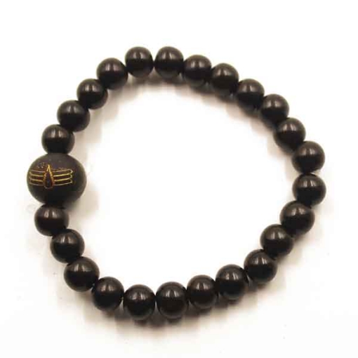 Ebony Wood Bracelet with Carved Shiva